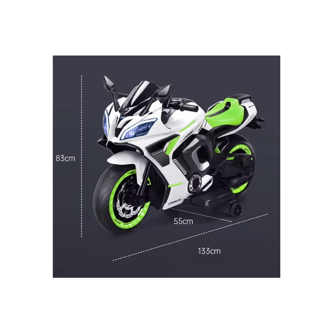 Baan Toys Ride-ons Baan Toys Rechargeable Battery Operated Ride on Bike for Kids, Electric Toy Bike with Leather Seat, Wheels Lights, Music and Key Start for Kids (2-10 Years)