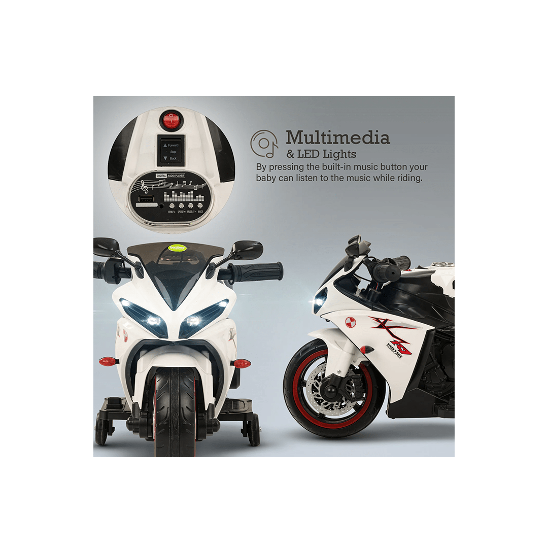 Baybee Ride-ons Baybee R7 Rechargeable Battery Operated Bike for Kids, Ride on Toy Baby Bike with Music & LED Light