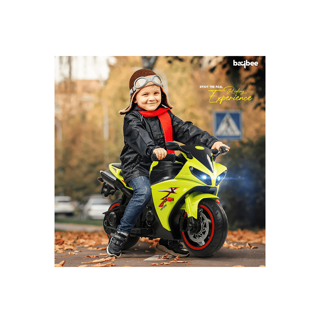 Baybee Ride-ons Baybee R7 Rechargeable Battery Operated Bike for Kids, Ride on Toy Baby Bike with Music & LED Light