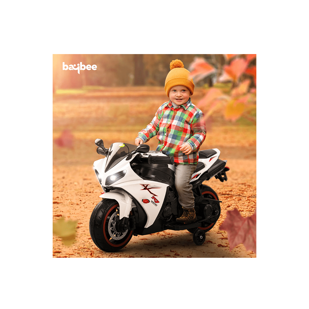 Baybee Ride-ons Baybee R7 Rechargeable Battery Operated Bike for Kids, Ride on Toy Baby Bike with Music & LED Light