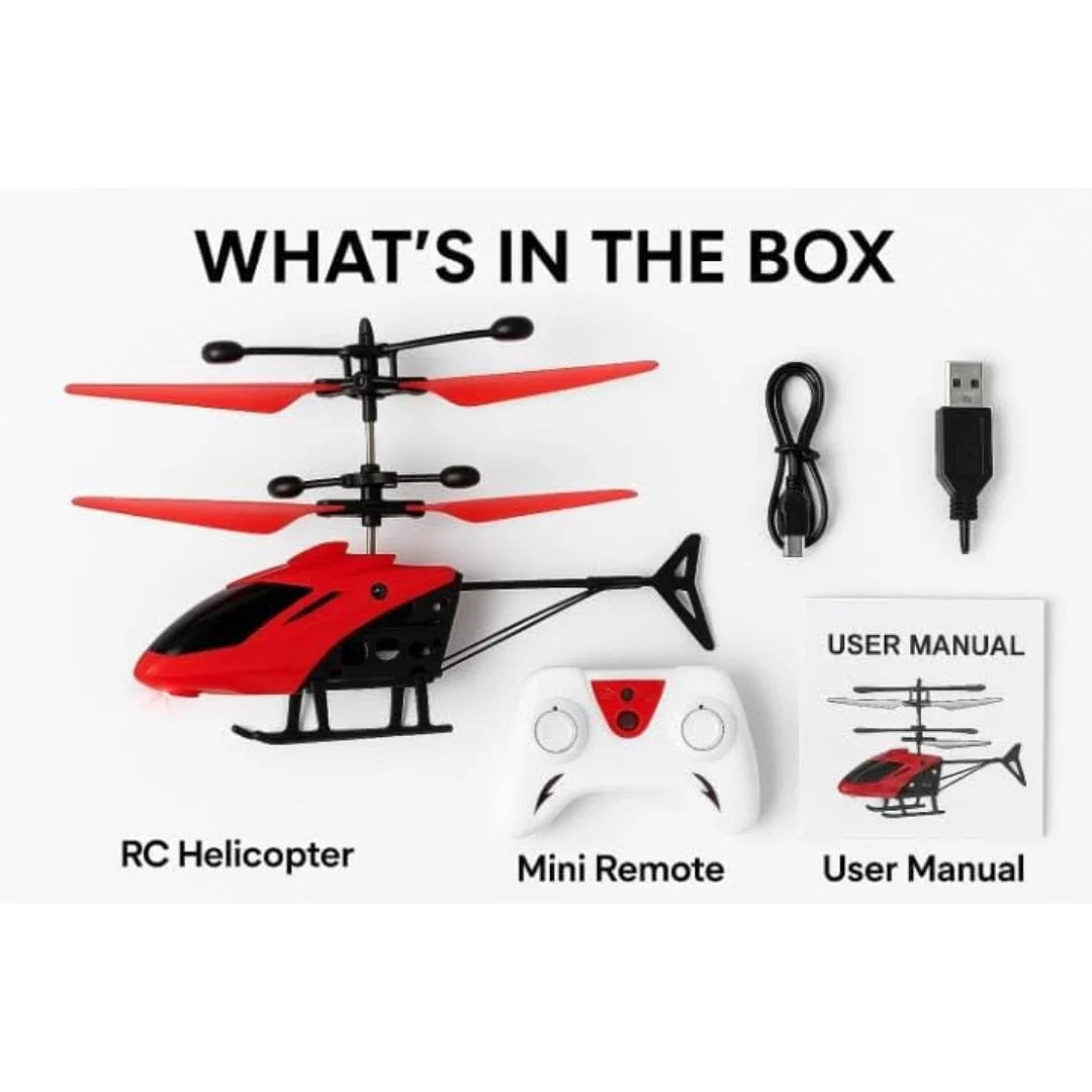 Remote control helicopter toy for kids with easy flying controls