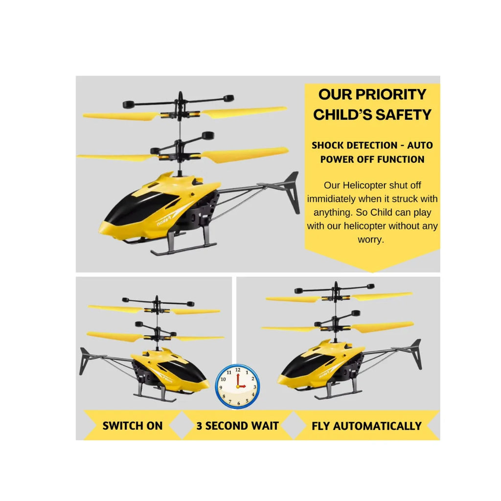 Remote control helicopter toy for kids with easy flying controls