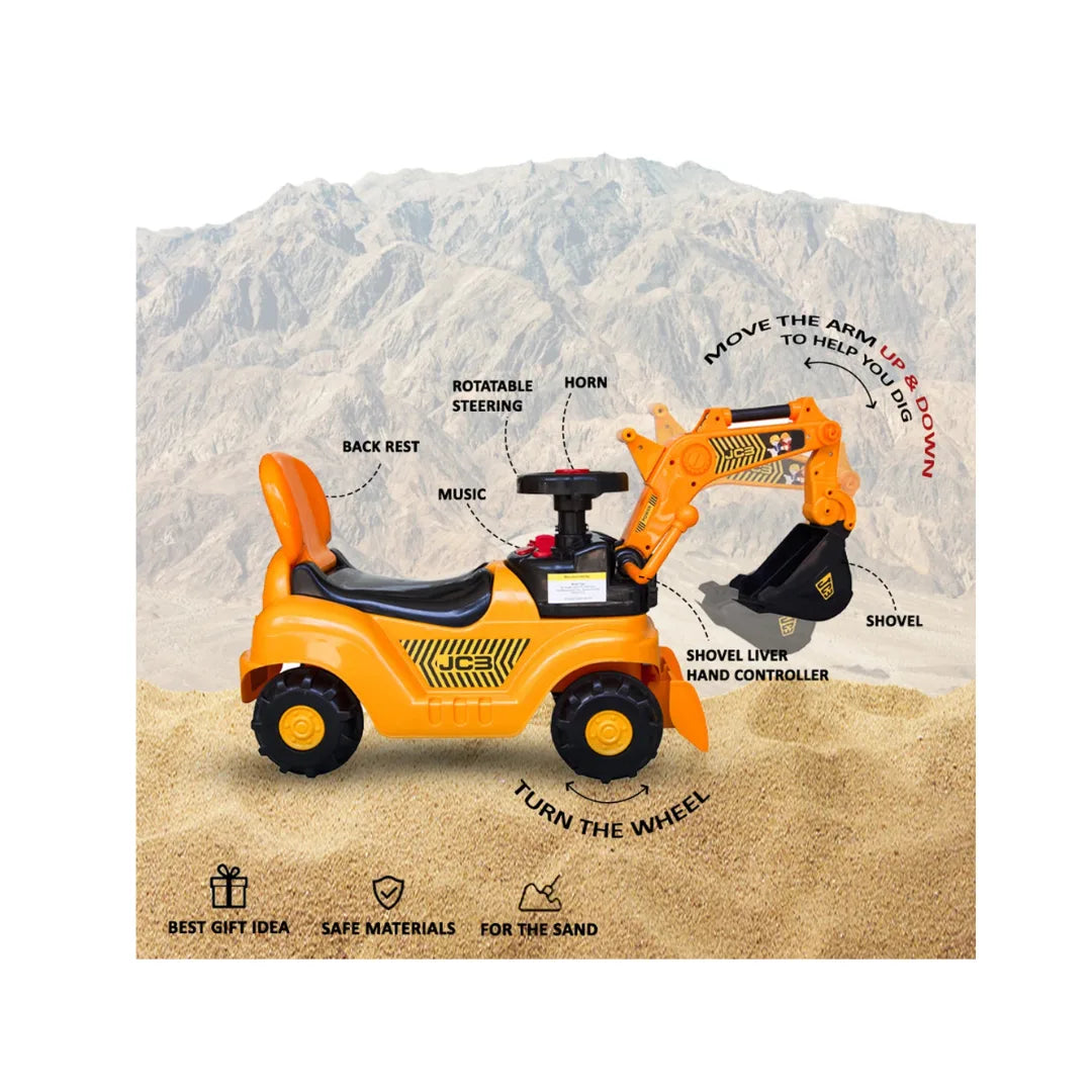 Kids excavator ride-on construction toy