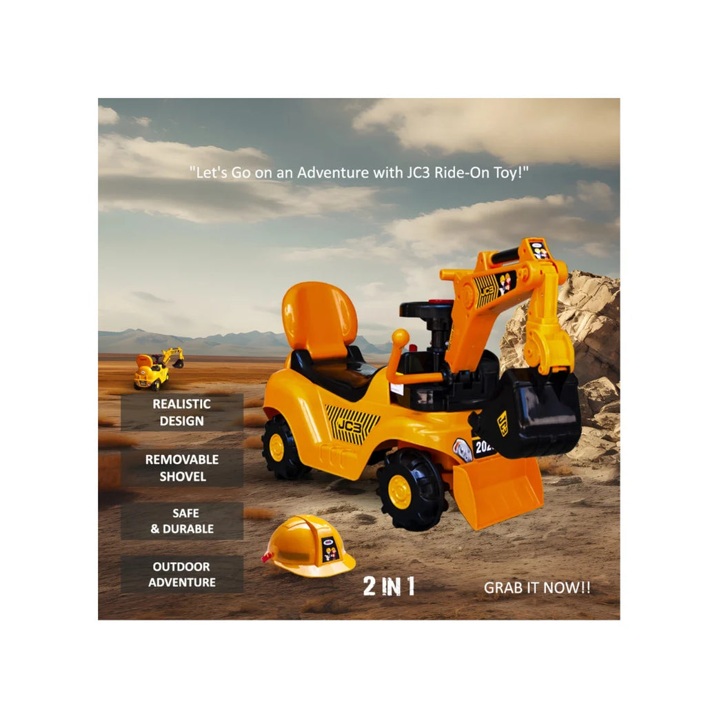 Kids excavator ride-on construction toy