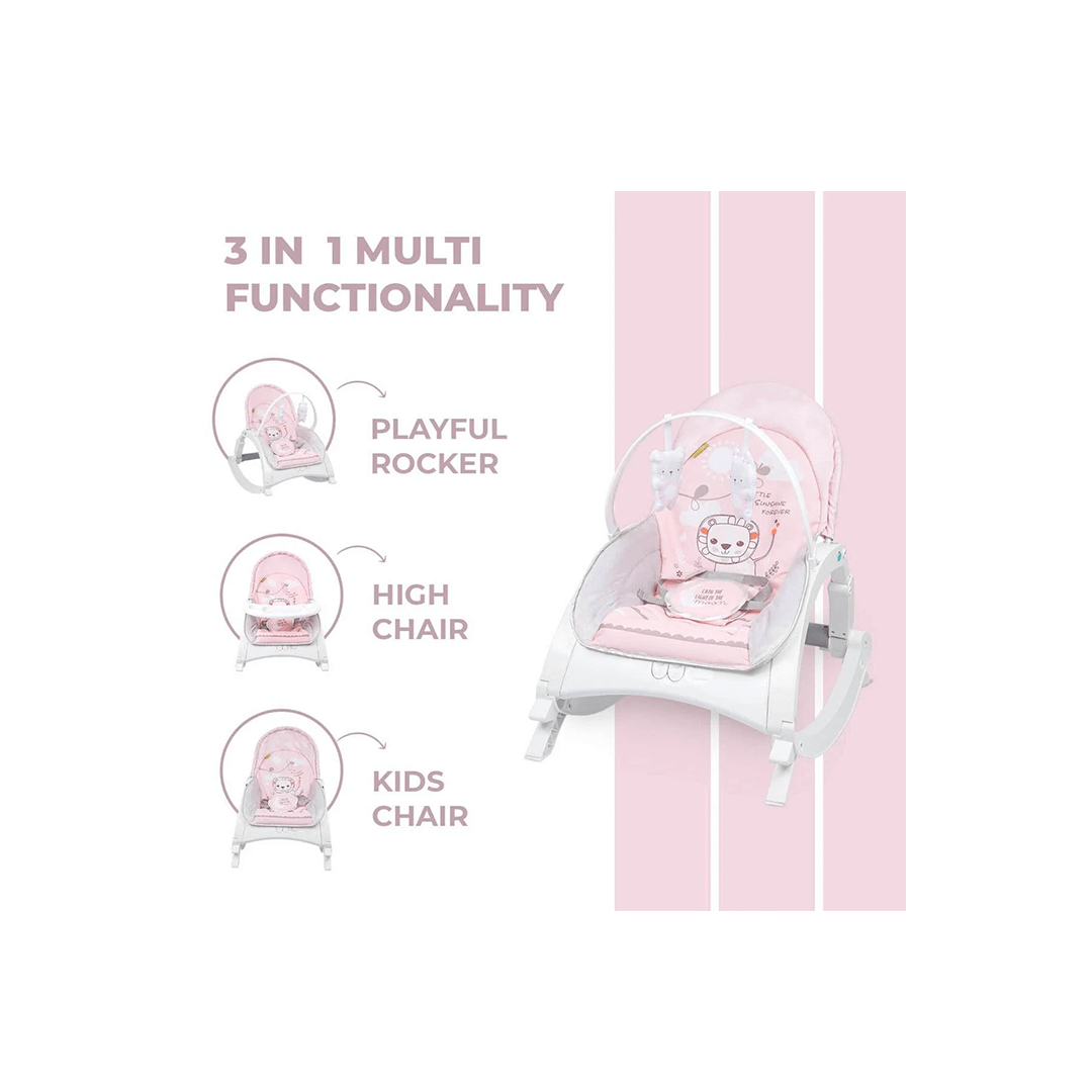 R for Rabbit Other Gears R For Rabbit 3 in 1 Rock N Play Rocker - Adjustable Backrest Recline, Detachable Toy Bar, Soothing Music & Vibration, Adjustable backrest, ( 0 Months+ )