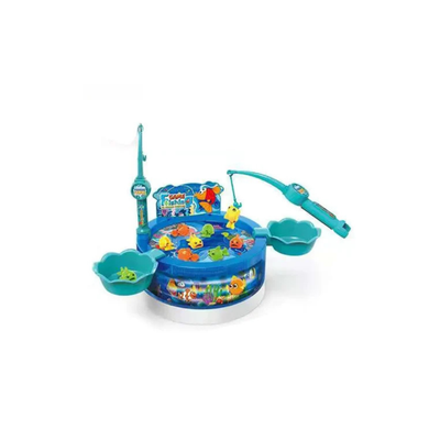 Rotating Fishing Game with Colourful Fish Figures and Rods