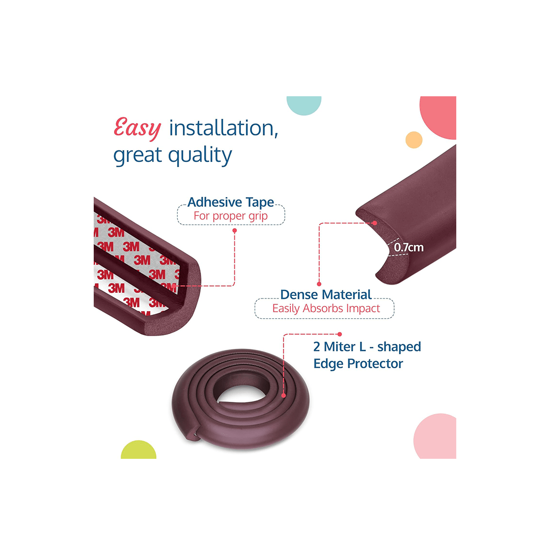LuvLap Other Gears LuvLap Rubber Furniture Edge Guard Strips for Baby Safety with 5M Adhesive, 10 piece, Non Toxic