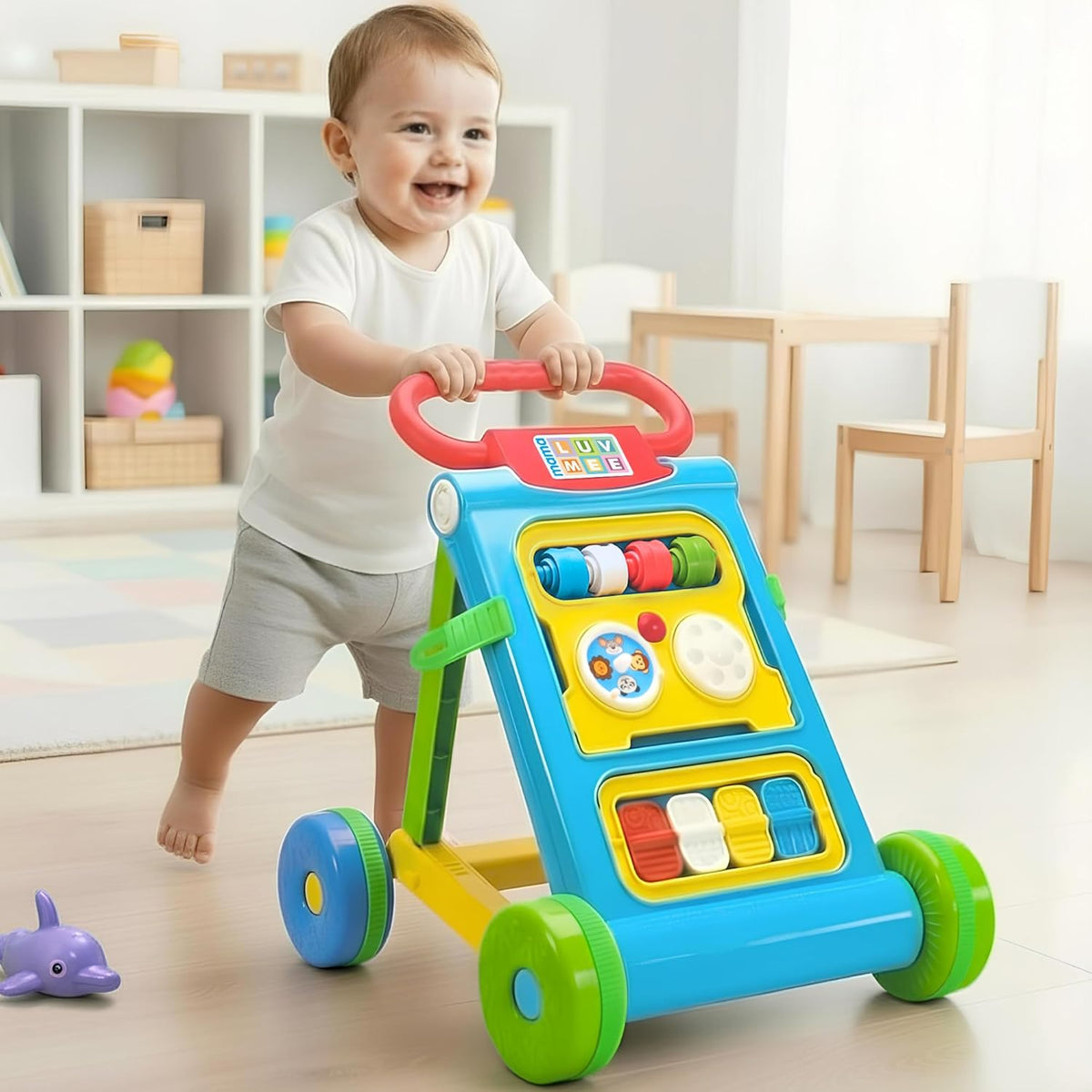 Star Baby Activity Walker Learning Push Walker for Babies 6 to 18 Months, Foldable Musical Walker with Recreational Toy (6 Months -2 Years) Color as Per Availability