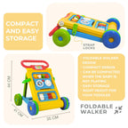 Star Baby Activity Walker Learning Push Walker for Babies 6 to 18 Months, Foldable Musical Walker with Recreational Toy (6 Months -2 Years) Color as Per Availability