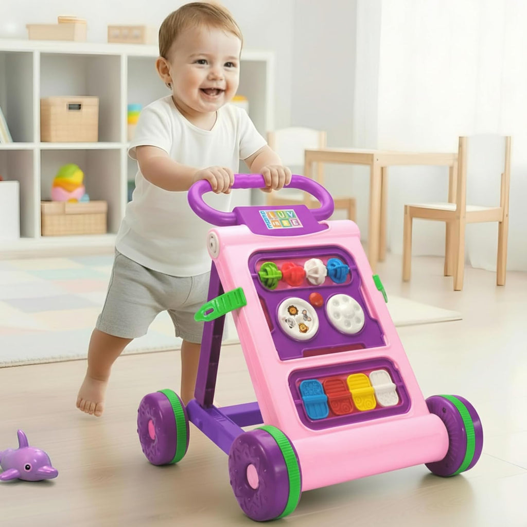 Star Baby Activity Walker Learning Push Walker for Babies 6 to 18 Months, Foldable Musical Walker with Recreational Toy (6 Months -2 Years) Color as Per Availability