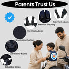 Adjustable Kids Safety Belt for Two-Wheeler Rides Safety Belt, 2-5 Years (Color as Per Availability)