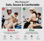 Adjustable Kids Safety Belt for Two-Wheeler Rides Safety Belt, 2-5 Years (Color as Per Availability)