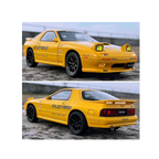 Scale Exclusive Alloy Metal Pull Back Die-cast Car Model with Sound Light Mini Auto Toy for Kids Metal Model Toy Car with Sound and Light 1:24 Scale Mazda RX7-YELLOW