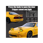 Scale Exclusive Alloy Metal Pull Back Die-cast Car Model with Sound Light Mini Auto Toy for Kids Metal Model Toy Car with Sound and Light 1:24 Scale Mazda RX7-YELLOW