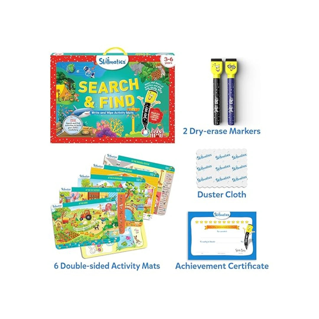 Search and find reusable learning activity game for kids.