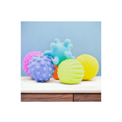 B4brain Toys B4Brain Sensory Balls Pack Of 6 | Colorful squeaky ball | Soft Plastic ball | Toys For Kids (7-14 Months)