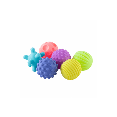 B4brain Toys B4Brain Sensory Balls Pack Of 6 | Colorful squeaky ball | Soft Plastic ball | Toys For Kids (7-14 Months)