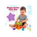 Shape Sorter Gear Box,Match & Learn Orange Colour with 4 Gears & 9 Multicolour Shapes,Fun Activity & Development,Educational Toy for Kids ( 6 Months+)
