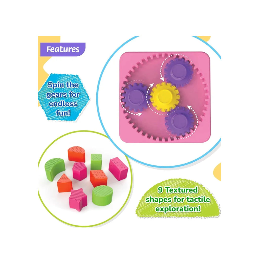 Shape Sorter Gear Box,Match & Learn Pink Colour with 4 Gears & 9 Multicolour Shapes,Fun Activity & Development,Educational Toy for Kids (6 Months+)