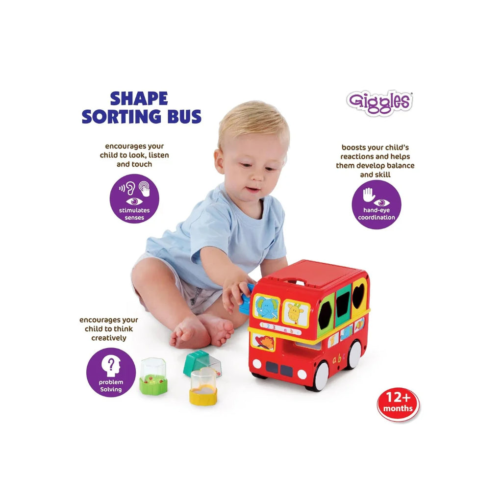 Shape Sorting Bus,Educational Push Along Toys for Kids,Encourages Learning & Development,Fun Activity for Babies (6 Months+)