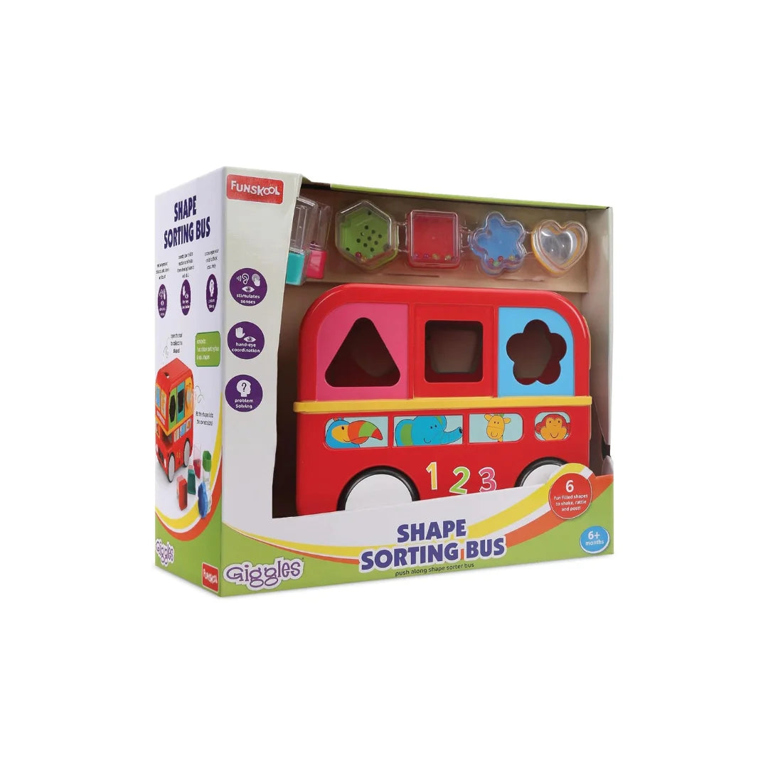Shape Sorting Bus,Educational Push Along Toys for Kids,Encourages Learning & Development,Fun Activity for Babies (6 Months+)