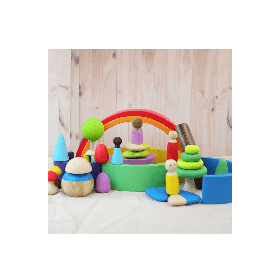 Shumee Toys Shumee 24-Piece Wooden Pretend Play Set with Peg Dolls (3 Years+)