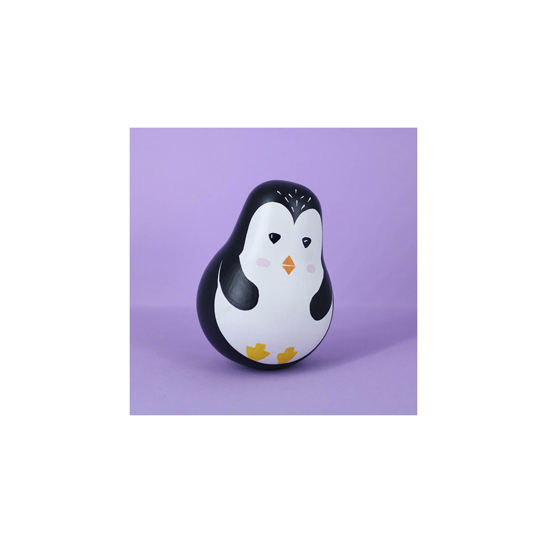 Shumee Toys Shumee Wooden Wobbly Roly Poly Toy- Penguin ( 1 Years+)