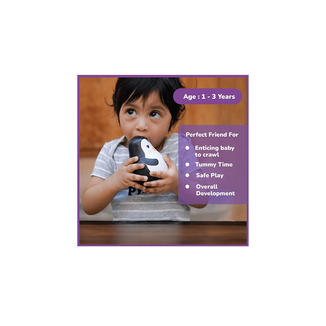 Shumee Toys Shumee Wooden Wobbly Roly Poly Toy- Penguin ( 1 Years+)