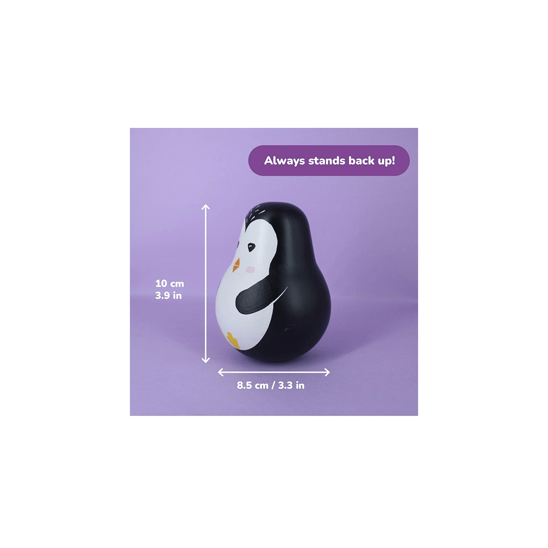 Shumee Toys Shumee Wooden Wobbly Roly Poly Toy- Penguin ( 1 Years+)