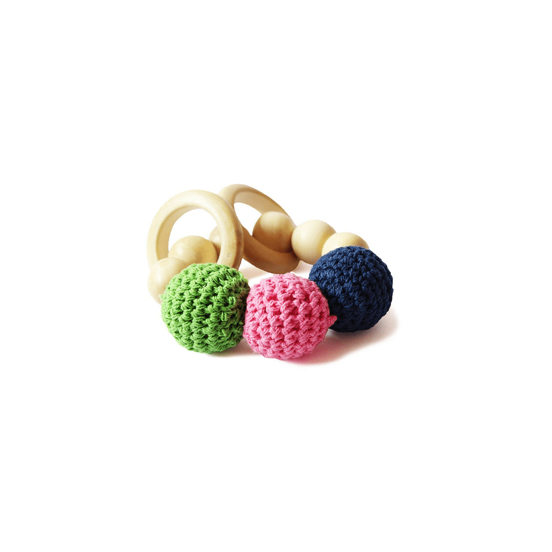 Shumee Toys Shumee Wooden Crochet Teether and Rattle Ring Toy for Babies (0 Months+)