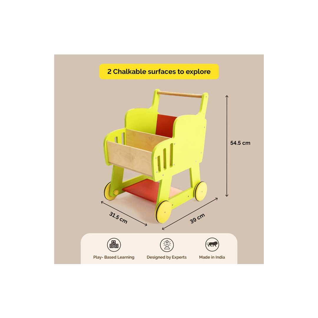 Shumee Toys Shumee Wooden Shopping Push Cart Pretend Play For Toddlers (2 Years+)