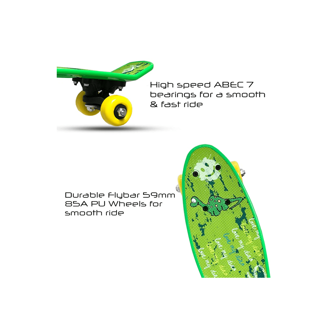 Baybee Ride-ons Baybee Plastic Skateboard with Colorful PU Wheels Complete Cruiser for Kids (5 Years+)