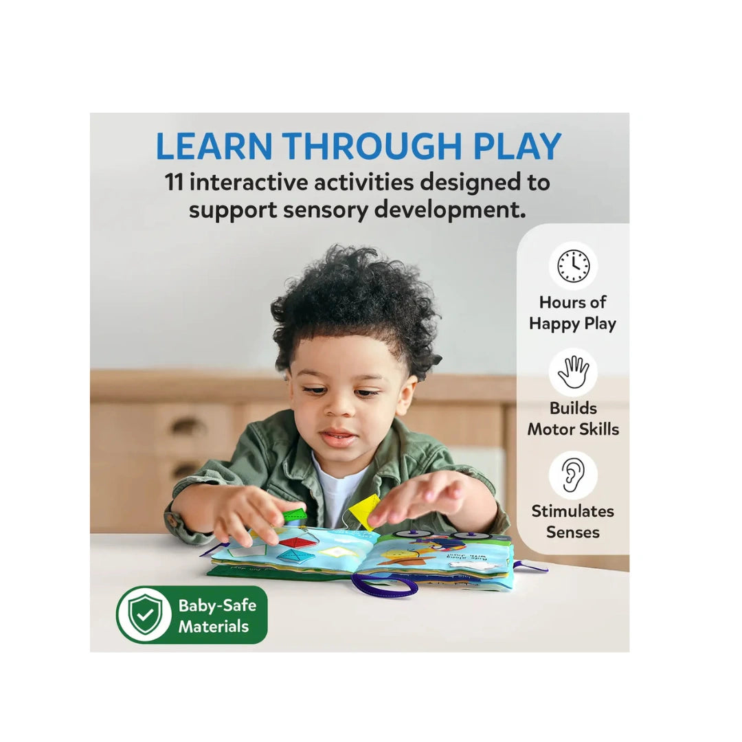 Skillmatics My Quiet Book ,Interactive Sensory Activity Cloth Book with 11 Learning Activities for Toddlers ( 1+)