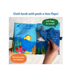 Skillmatics Peek-A-Boo Under The Sea Interactive Cloth Book ,Sensory Baby Book with Flaps,Crinkle Pages & 3D Animals (6+ Months)