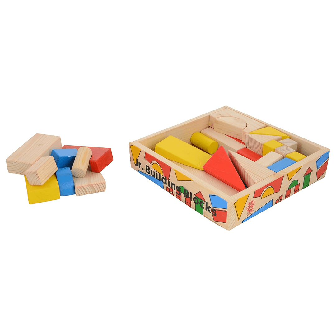 Skillofun Toys Skillofun Wooden Junior Building Blocks, Multi Color
