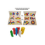 Skillofun Pattern Blocks Skillofun Wooden Pattern Blocks and Boards (120 Shapes, 6 Boards,12 Patterns, Storage Box with lid, 3+ Years)