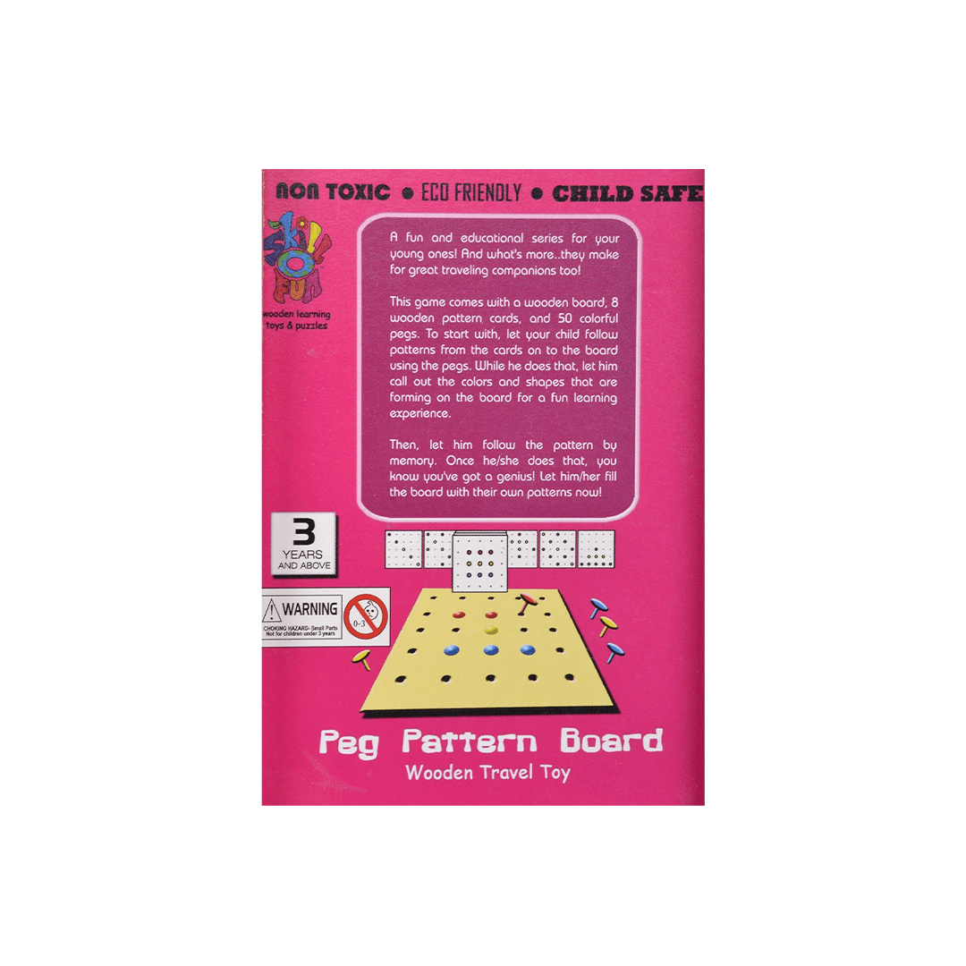Skillofun Toys Skillofun Wooden Travel Toy - Peg Pattern Board,