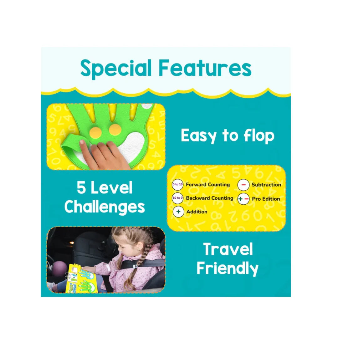 Smartivity Math Genius,Educational Toy for Kids,40+ Challenges, Foldable Finger Counting Hands,Learn Counting, Numbers, Addition & Subtraction (3 Years +)