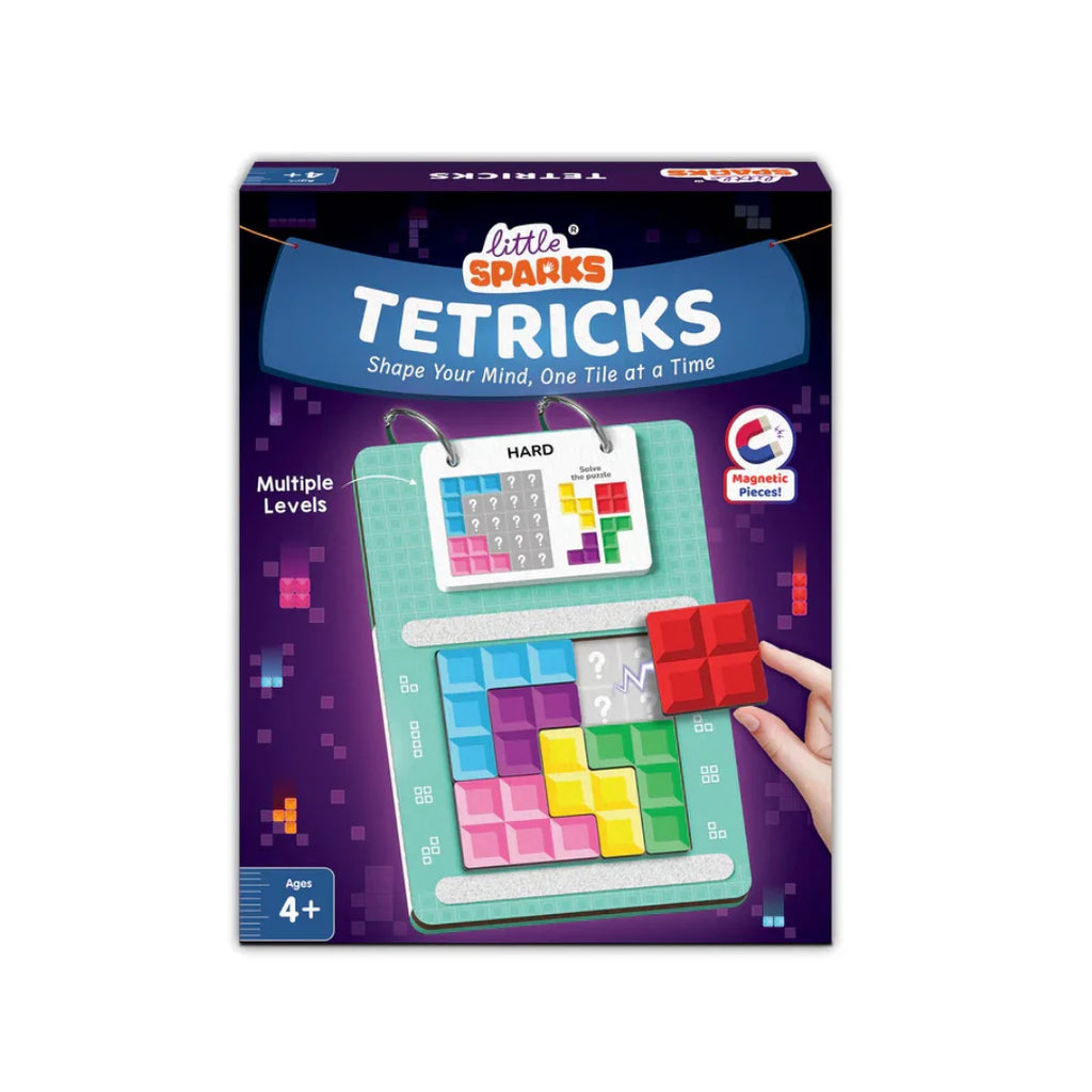 Smartivity Tetricks,Magnetic Puzzle Game for Kids,30+ Fun Brain Challenges with 6 Magnetic Shapes,Learning and Educational Toy (4-8 Years)