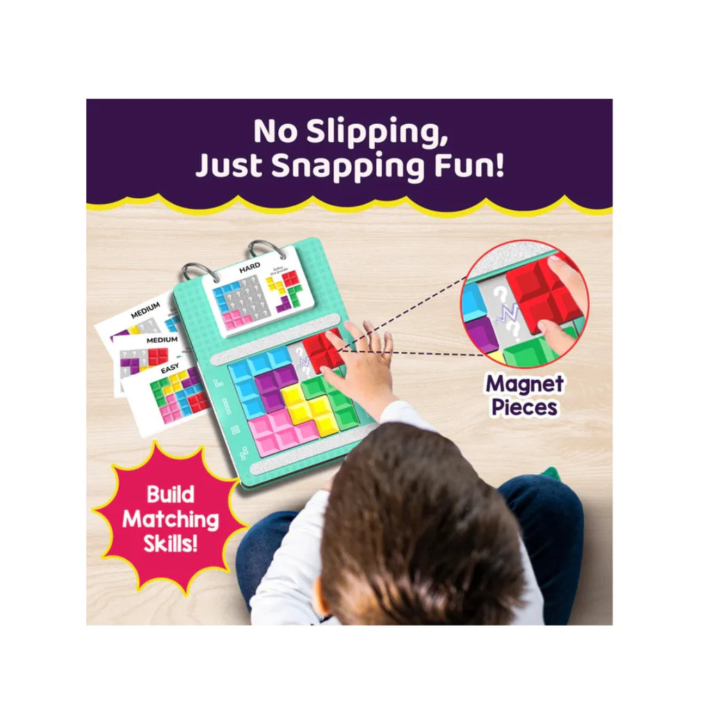 Smartivity Tetricks,Magnetic Puzzle Game for Kids,30+ Fun Brain Challenges with 6 Magnetic Shapes,Learning and Educational Toy (4-8 Years)
