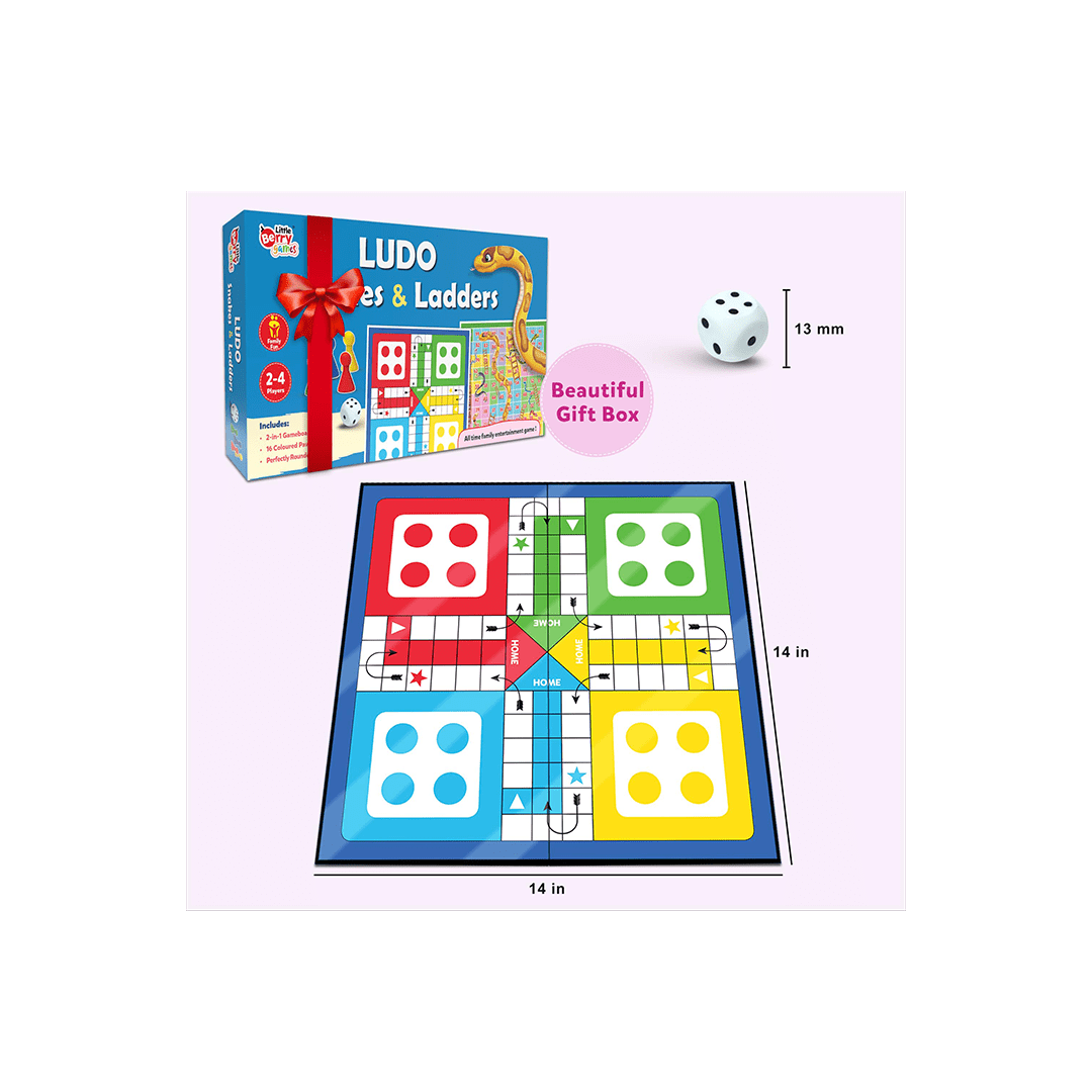 Little Berry Toys Little Berry Ludo and Snakes & Ladders Board Game Set for Kids