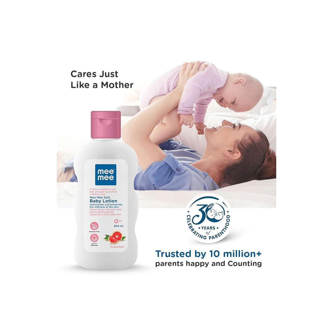 Mee Mee Baby Care Mee Mee Soft Moisturizing Baby Lotion With Fruit Extracts Contains Chamomile, rich in antioxidants( 1 Month+ )