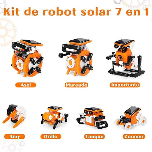 Star Agencies 7 in 1 Solar Robot Toy, STEM Project Toys for Teens Ages 8-16, Science Kits for Kids Ages 8 9 10 11 12 13 14 15 16, DIY Educational Building Toy