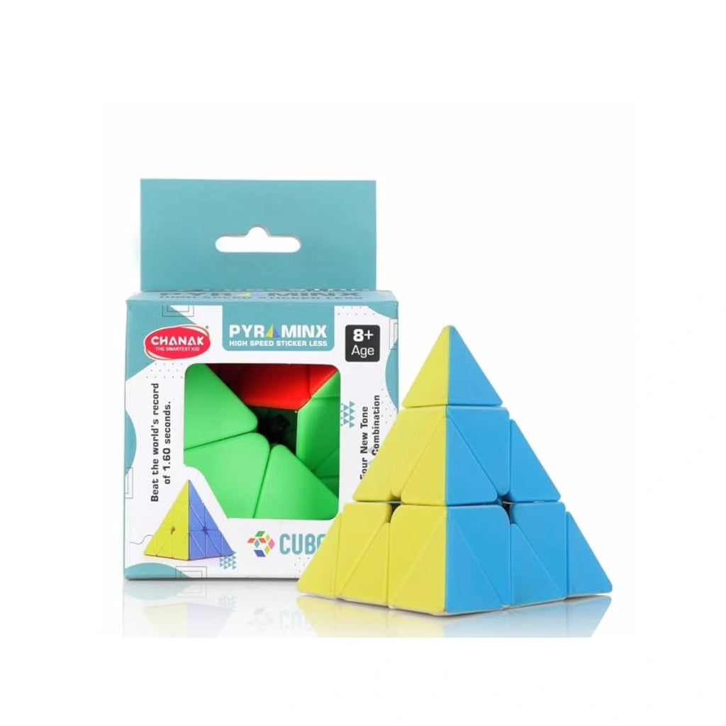 Triangle speed puzzle cube with stickerless colorful design.

