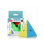 Triangle speed puzzle cube with stickerless colorful design.

