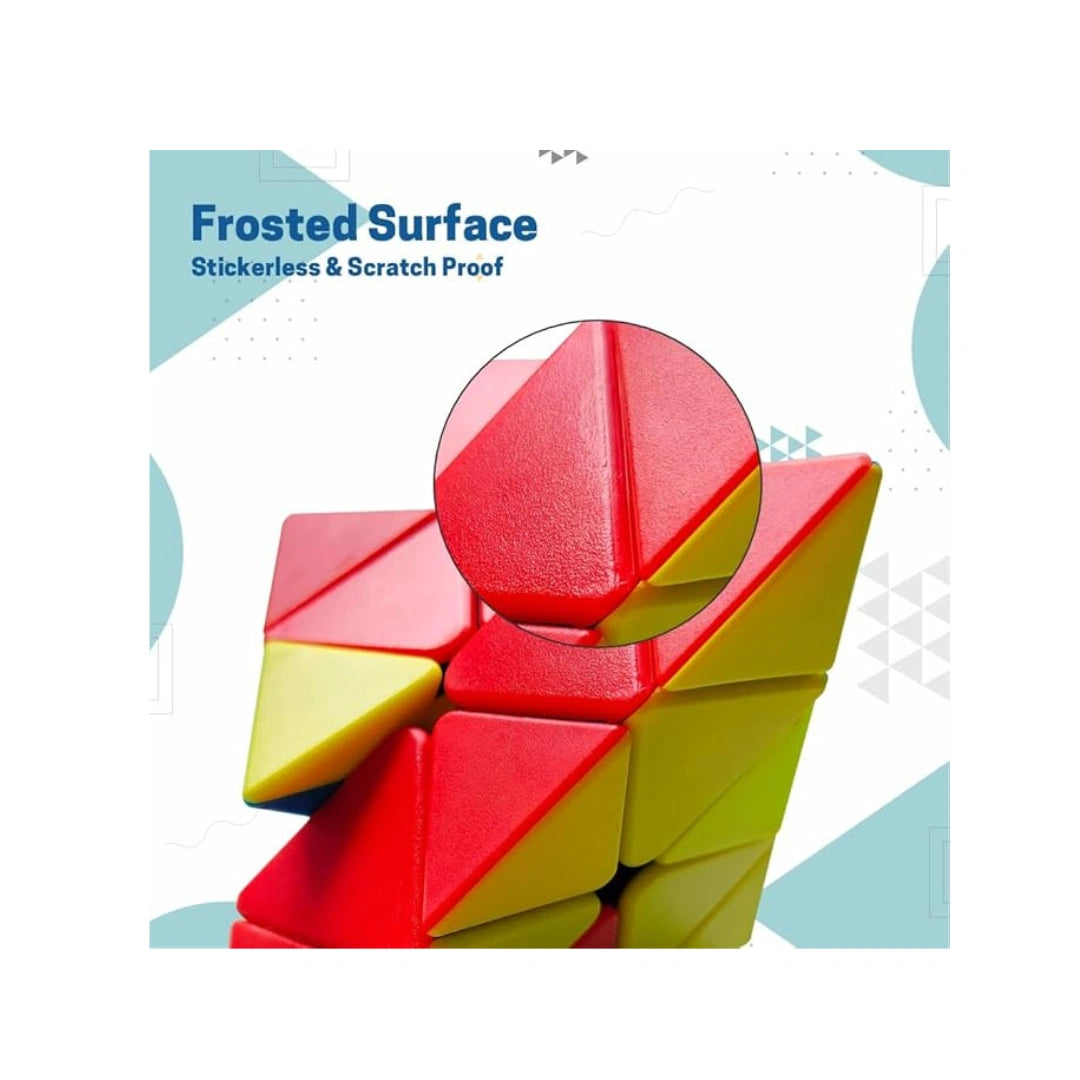 Triangle speed puzzle cube with stickerless colorful design.
