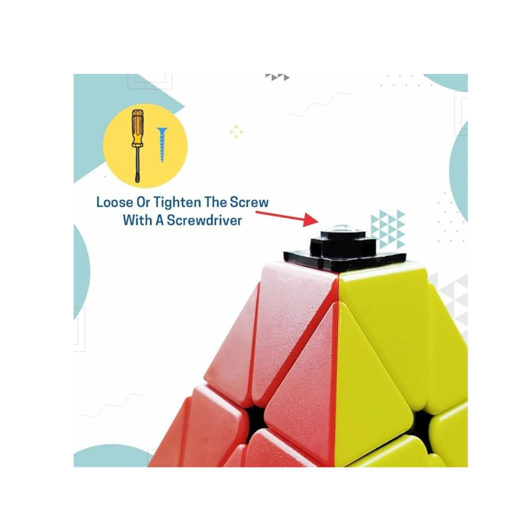 Triangle speed puzzle cube with stickerless colorful design.
