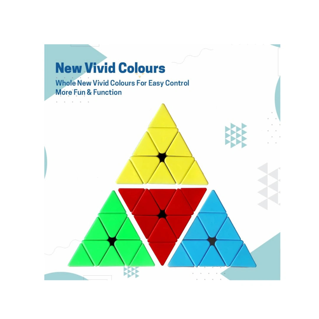Triangle speed puzzle cube with stickerless colorful design.
