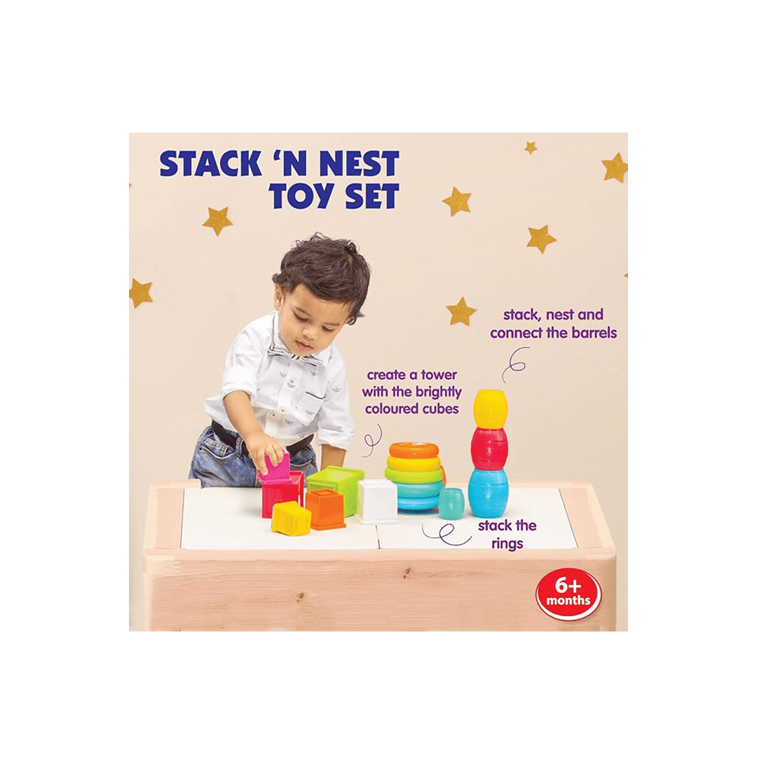 Funskool Toys Funskool Giggles Stack N Nest Toy Set 3 in 1 - Multi Color (6 months+)