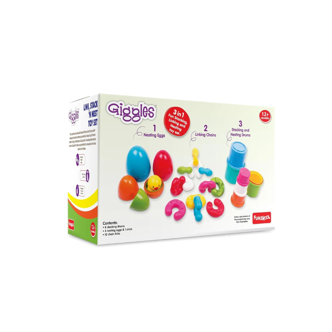 Stack N Nest,Nesting & Stackable Toy Blocks,Encourages Learning & Development,Fun Activity for Babies,Gift Set for Babies & Kids (6 Months+)